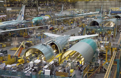 Which step comes first in the airplane manufacturing process?