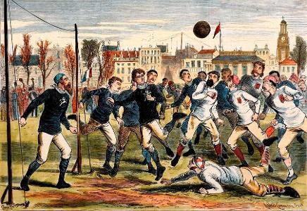 Where was the first official international rugby match played?