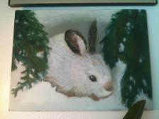 Bunny Oil Paint (sorry bout the plant at the bottom)