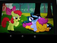 Sweetie belle: Apple Bloom and i saw that they were late and we went to investigate, this is what we found