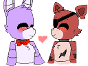 Bonnie x Foxy (ok last one, i did all animatronics x eachother)