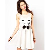 Reverse Skater Dress With Cat Face - Polyvore