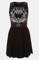 Topshop Cat Graphic Skater Dress (Petite) | Nordstrom