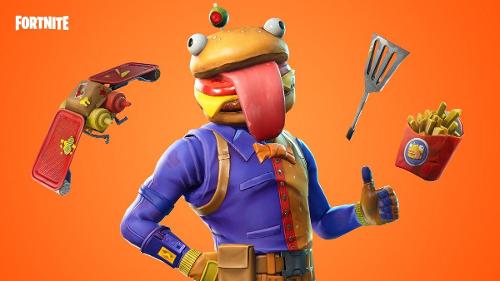 What is the name of the burger mascot in Fortnite?