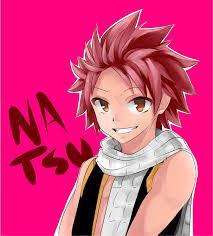 What does Natsu think his hair color is?