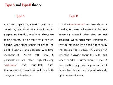 Are you Type A or Type B (personality)?