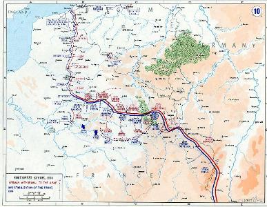 Where did the Western Front of WWI primarily take place?