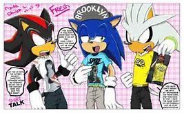 Ok so you are walking in the road when you see your best friends Sonic Shadow and Silver fighting over which shirt is best. What you do?