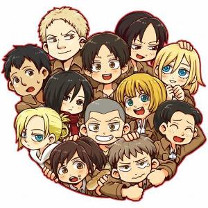 Me : I have some very special guests with me today  Eren: Hello  Mikasa: Hi don't you dare touch Eren Levi : Sup Connie: Hello Petra: ...H..hi Sasha: Hello would you like potato  Hanji: Hey there Do you know were any titans are  Erwin: Hey fellow squad member