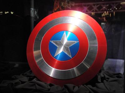 Which superhero has a shield made of vibranium?