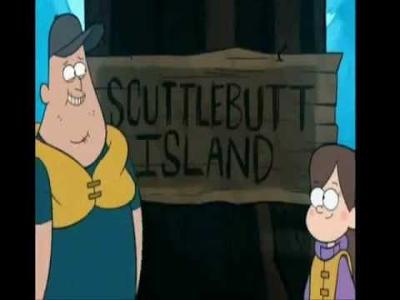 In Legend of The Gobblewonker, when Dipper, Mabel and Soos came on the island, Soos covered half of the island's name, so it turned to be...?