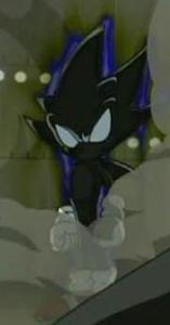 You saw me lying on the ground and holding my chest. Sonic: Alexis? Is that really you? I nodded and smiled at him. Sonic: What have I done? Shadow helped me up and I fell down again. You saw Sonic's black fur turn blue again. Sonic: I thought Eggman killed you.