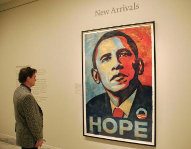 Who is credited with creating the 'Hope' poster featuring Barack Obama?