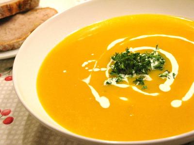 How would you eat soup at a dinner party?