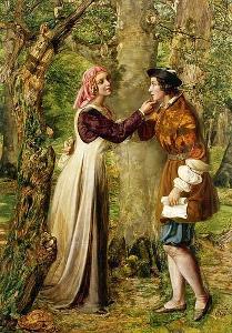 In which play do the characters Rosalind and Orlando fall in love in the Forest of Arden?