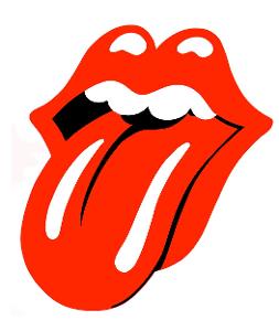 What Famous band use the logo of the tongue and lips ?.