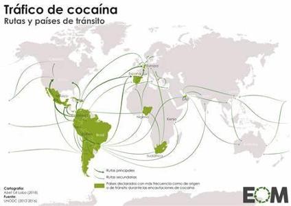What is the legal status of cocaine in most countries?