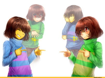 So that is your choice. Now, if you had to choose a character, do you like Frisk or Chara better?