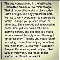 Show some heart everybody and leave bullying