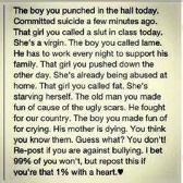 Show some heart everybody and leave bullying