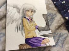 Tenshi (From angel beats) Water color (sorry if it's blurry..)- MagentaHusky