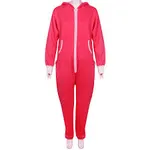 My hot pink onzie with my black and white slipper socks and my hair up.