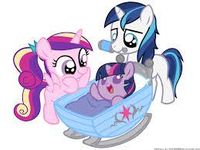 Twilight Sparkle with her brother and her sister in law Twilight Sparkle with her brother and her sister in law