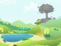 Maud makes an explosion by throwing a rock far