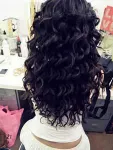 long curly black