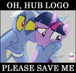 Twilight wants hub logo to save her Twilight wants hub logo to save her