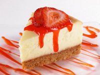 Cheesecake with strawberries on top Cheesecake with strawberries on top