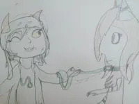 Nepeta holding Lauray by a leash