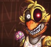 Nightmare animatronics - big hands with claws, sharp teeth, glowing eyes, withered looking Nightmare animatronics - big hands with claws, sharp teeth, glowing eyes, withered looking