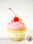 vanilla Cupcake with cherry on top vanilla Cupcake with cherry on top