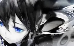 what color is black rock shooter's hair? what color is black rock shooter's hair?