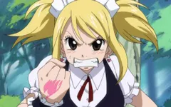Least favourite Fairy Tail character? Lucy Heartfilia. I won't go through all the reasons , but I will tell you a few. Why does she have to be so weak? The only thing powerful of her are her celestial spirits. She's even scared of Aquarius ! - a celestial spirit that she OWNS. Lucy always needs help from people. When she's on her own , she can easily run into trouble. In the Grand Magic Games , she didn't win a single battle! I have other reasons but SOME might piss off some of the fans >_< Least favourite Fairy Tail character? Lucy Heartfilia. I won't go through all the reasons , but I will tell you a few. Why does she have to be so weak? The only thing powerful of her are her celestial spirits. She's even scared of Aquarius ! - a celestial spirit that she OWNS. Lucy always needs help from people. When she's on her own , she can easily run into trouble. In the Grand Magic Games , she didn't win a single battle! I have other reasons but SOME might piss off some of the fans >_<