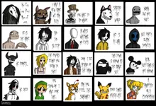 If you had a choice to be any Creepy-pasta, what would you be and why? I'm super curious! I personally would be Slender Man. Mostly because it'd be interesting to hunt down my enemies and sneak up on them, scaring them would be even more fun! o3o If you had a choice to be any Creepy-pasta, what would you be and why? I'm super curious! I personally would be Slender Man. Mostly because it'd be interesting to hunt down my enemies and sneak up on them, scaring them would be even more fun! o3o
