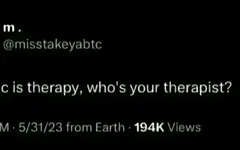 If music is therapy, who's your therapist? Curious at what others will answer. If music is therapy, who's your therapist? Curious at what others will answer.