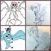 Mangled and Scarred (art on the left is Wolfthecreepypasta and on the right is mine)