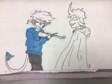 skeppy and bbh fanart (inspired by the song ‘Worlds Smallest Violin’ by AJR and not done coloring)