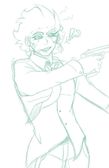 He wields a G U N