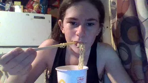 Eating Ramen with chopsticks! =3