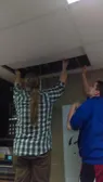 We hid the chair in the ceiling