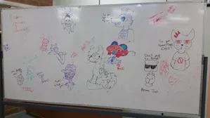 whiteboard fun!! with @Infiresman & @FullmetalSoulButler