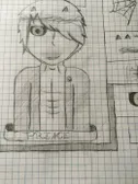 It's not finished, and also. His hair //is// black