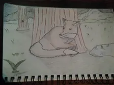 A colored sleeping Fox.