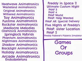 Should I do the category characters or characters from a certain game: sister location or the funtimes Should I do the category characters or characters from a certain game: sister location or the funtimes