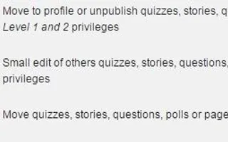 Which moderator levels should be available for users ? (gain using the reputation / privileges system) Which moderator levels should be available for users ? (gain using the reputation / privileges system)