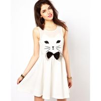 Reverse Skater Dress With Cat Face - Polyvore Reverse Skater Dress With Cat Face - Polyvore