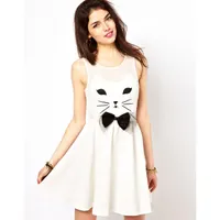 Reverse Skater Dress With Cat Face - Polyvore Reverse Skater Dress With Cat Face - Polyvore